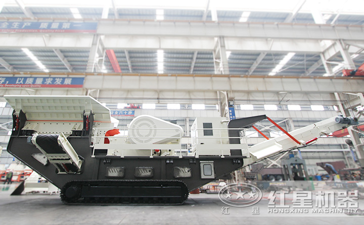 履帶移動建筑垃圾破碎機(jī)油電兩用，減少投入