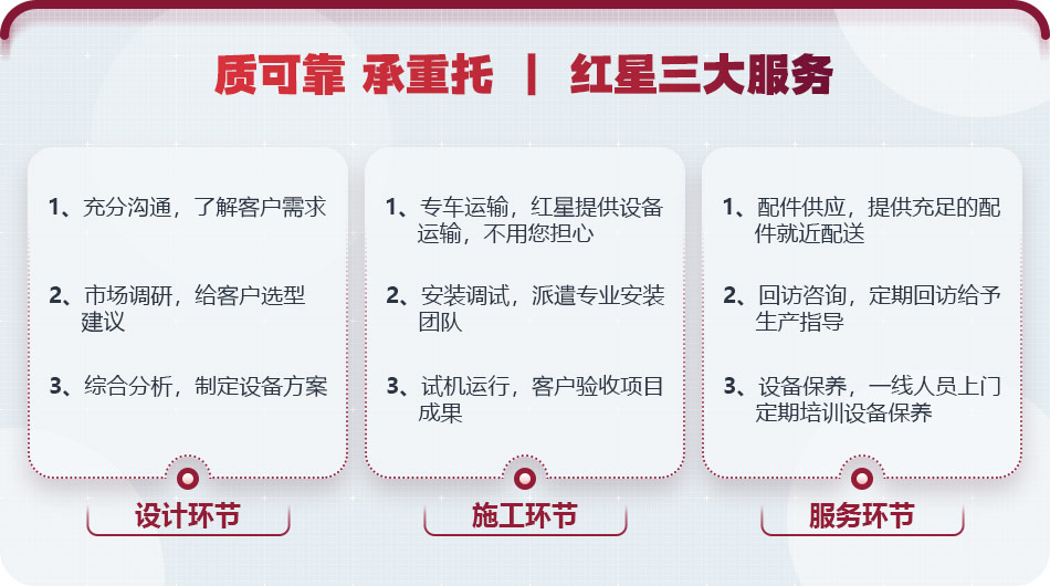 國內(nèi)大型設備廠家，紅星服務值得信賴