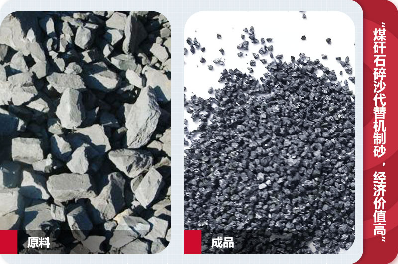 煤矸石碎沙，級配合理，代替機(jī)制砂